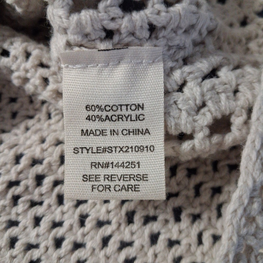 Jessica Simpson Crochet Tank Top Ivory Boho Hippie Open Knit Festival Sz Small - Picture 7 of 8